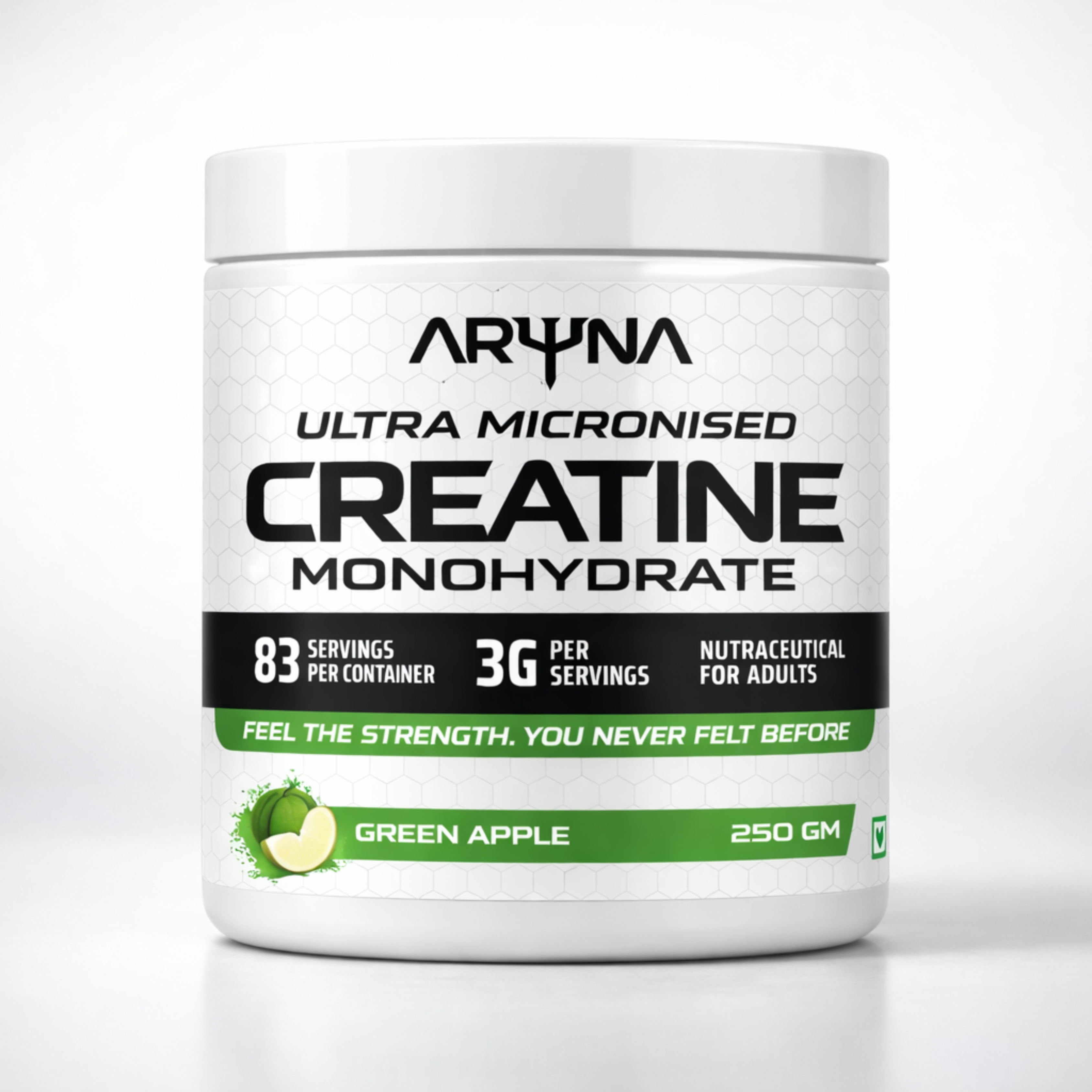 Ultra Micronised Creatine Monohydrate Greenapple (250g,83 Servings)